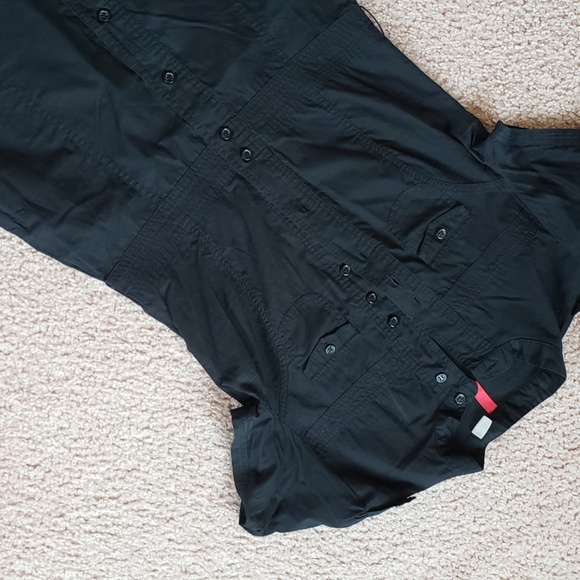 H&M Black Epaulettes Button Down Versatile Convertible Dress - Picture 7 of 16